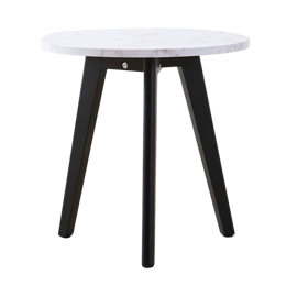 Mesa Baja Ratona Fly Símil Mármol Patas De Madera 4...