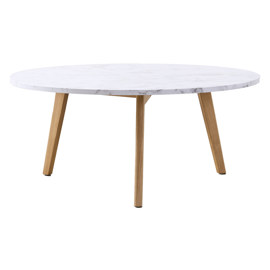 Mesa Baja Ratona Icon Símil Mármol Patas De Madera ...