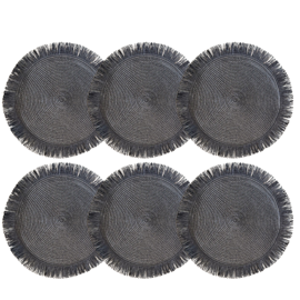 Set X6 Mantel Individual De Mesa Redondo Flecos 38 C...