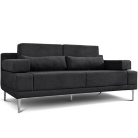Sillon 2 Cuerpos Verona Tela Star Negro Antimanchas