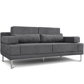 Sillon 2 Cuerpos Verona Tela Star Gris Antimanchas