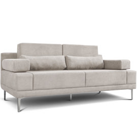Sillon 2 Cuerpos Verona Tela Star Latte Antimanchas