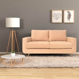Sillon Sofa 2 Cuerpos Beverly Pana Natural 1.60 Mts