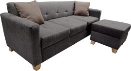 Sillón Esquinero Versa 3 Cuerpos Chenille Gris Oscur...