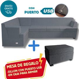 Sillón Smart 3+2 Cuerpos Living Box ® C/Puerto Usb E...