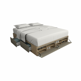 Box Cama Cajonera Base Sommier Zapatero King Size 20...