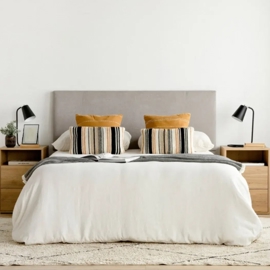 Respaldo De Cama 180X130 Cm Lino Gris Medio