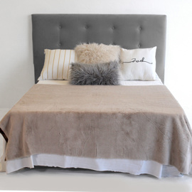 Respaldo De Cama 150X130 Cm Botoné Lino Gris Medio