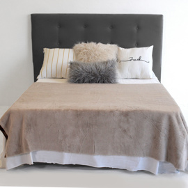 Respaldo De Cama 150X130 Cm Botoné Lino Gris Oscuro