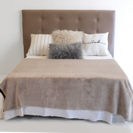 Respaldo De Cama 200X130 Cm Botoné Lino Beige