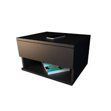 Mesa De Luz Flotante 1 Cajon Y Estante 6448 Negra