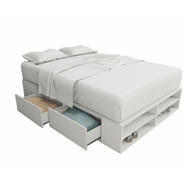 Box De Cama Cajonera Zapatero 6442 2 Plazas Base Som...