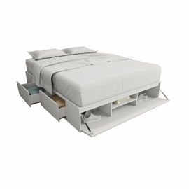 Box De Cama Cajonera Zapatero 6443 Queen Base Sommie...