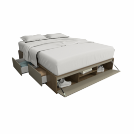 Box De Cama Cajonera Zapatero 6443 Queen Base Sommie...