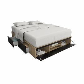Box De Cama Cajonera Zapatero 6443 Queen Base Sommie...