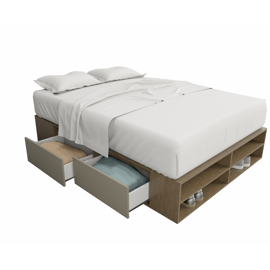 Box De Cama Cajonera Zapatero 6442 2 Plazas Base Som...