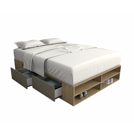 Box De Cama Cajonera Zapatero 6442 2 Plazas Base Som...