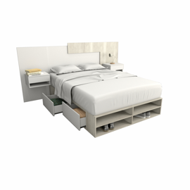 Box De Cama Cajonera Zapatero 6442 2 Plazas Base Som...