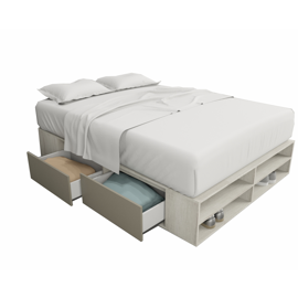 Box De Cama Cajonera Zapatero 6442 2 Plazas Base Som...