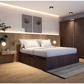 Cama Eco Box 2000 Extensible De 90 Cm A 200 Cm Wengu...