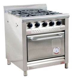 Cocina 750 4 Hornallas R/Fund Color Gris Acero