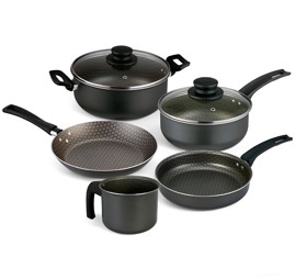 Set Batería De Cocina Oliveira Aluminio 5 Pz Grafito...