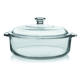 Cacerola Fuente Asadera Vidrio Templato Con Tapa 3Lt...