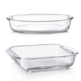 Set X 2 Fuentes De Vidrio Para Horno