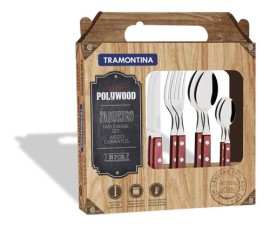 Cubiertos Polywood 24 Piezas Juego Set Inoxidable