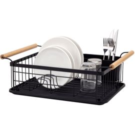 Escurre Platos Cocina Acero Pintado Negro