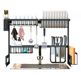 Escurre Seca Platos Bacha Organizador Negro 65Cm Ace...