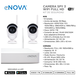 Combo Camara Seguridad Wifi Nvr 8Ch + 2 Cam 1080P +...