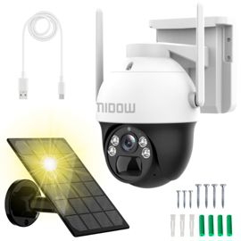 Camara De Seguridad Domo Panel Solar  Hd 2K Wifi