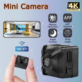 Mini Cámara Inalámbrica 4K Con Detección De Movimiento 