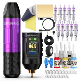 Kit De Pistola De Tatuaje Wormhole Wtk286 Recargable De Forma Inalámbrica