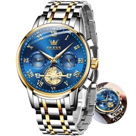 Reloj  Chronograph En Dos Tonos, Dorado Y Azul Para ...