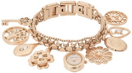 Reloj  Premium Con Detalles De Cristal En Tono Oro R...