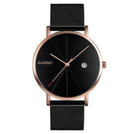 Reloj De Hombre  Cuarzo Analógico Impermeable Dorado