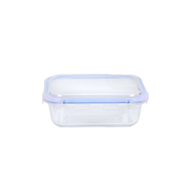 Recipiente Contenedor De Vidrio 640 Ml Con Tapa Rect...