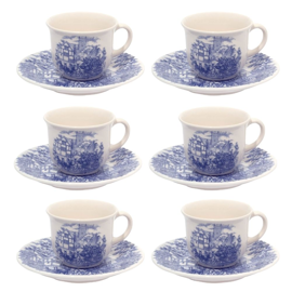 Set X6 Tazas De Te 200Cc Con Plato Cena Inglesa