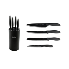 Set Cuchillos Acero Inoxidable Basic X4 Holder Negro...