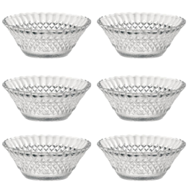 Set X6 Bowl Compotera 11Cm Barroco Vidrio