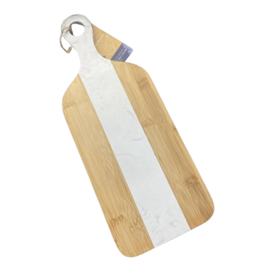 Bandeja Bamboo 42X16.5 Simil Marmol Blanco