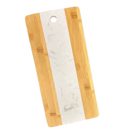 Bandeja Bamboo 35X16.5 Simil Marmol Blanco