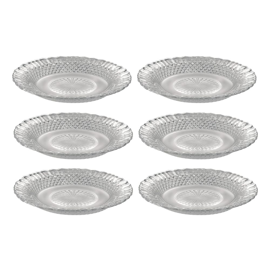 Set X6 Platos Postre 18 Cm Vidrio Barroco 
