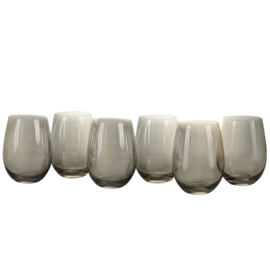 Set X6 Vaso Vidrio Copa Copón Agua Vino Fume Black 5...