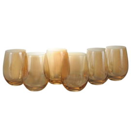 Set X6 Vaso Vidrio Copa Copón Agua Vino Fume Ambar 5...