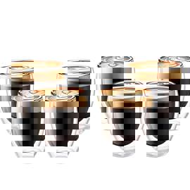 Kit X4 Vaso Doble Vidrio Pocillo Taza Frio Calor 150...