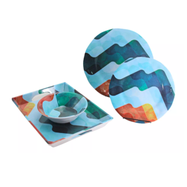 Set Vajilla X13 Piezas  Juego De Platos Bowl Melamin...