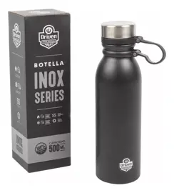 Botella Térmica 500Ml Acero Inoxidable Negro